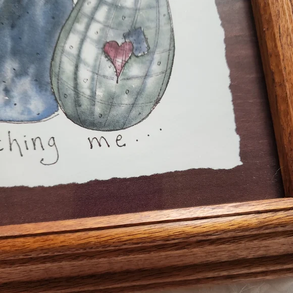 Annette Fish wooden framed print 3 cats "Mom! her whisker is touching me" - Picture 4 of 11